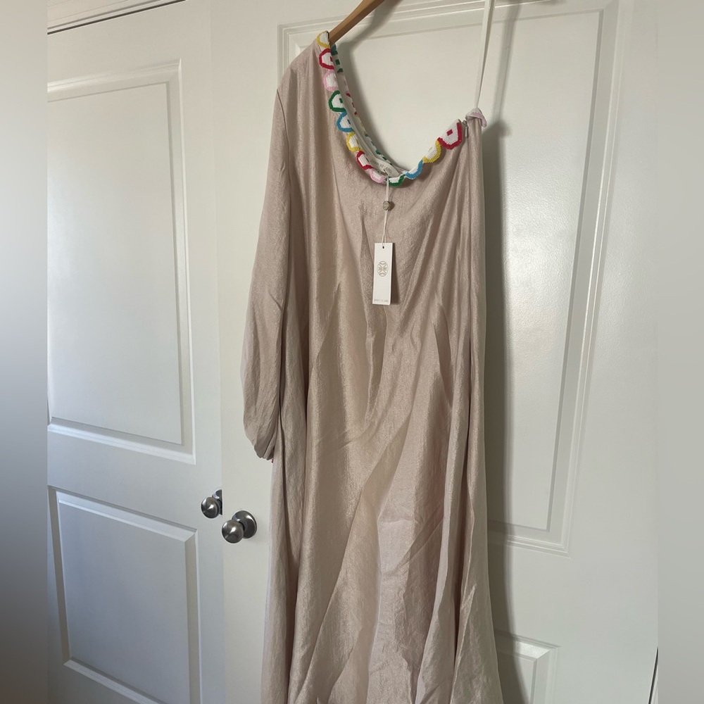 Zayan The Label one shoulder long dress with hand beading. New with tag